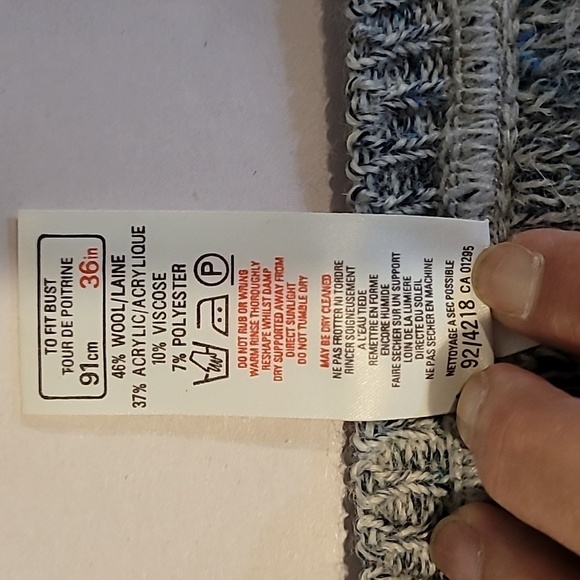 St. Michael Blue Gray Cardigan ~ Silver Buttons ~Puffy Sleeves ~ Made in the UK - Picture 11 of 15